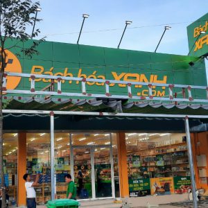 Thi công mái xếp tại Bách Hóa Xanh Quận 5