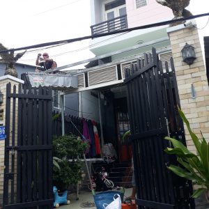 Thi công mái hiên mái xếp cho nhà anh Dũng